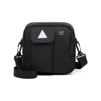 QING QI ZHE Polyamide Small Square Bag Cell Phone Pouch Shoulder Bag Crossbody Bag Regular Unisex Black