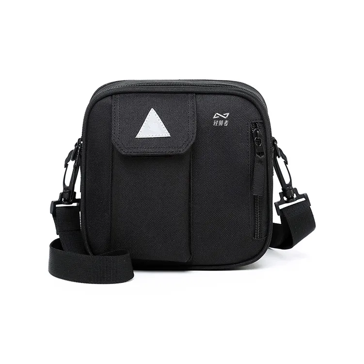 QING QI ZHE Polyamide Small Square Bag Cell Phone Pouch Shoulder Bag Crossbody Bag Regular Unisex Black-0