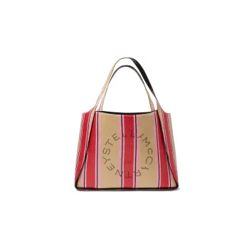 Stella McCartney Striped Logo Embellished Tote Bag