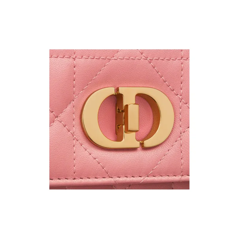 DIOR Caro Sheepskin Crossbody Bag, Shoulder Bag Women's Light Pink-5