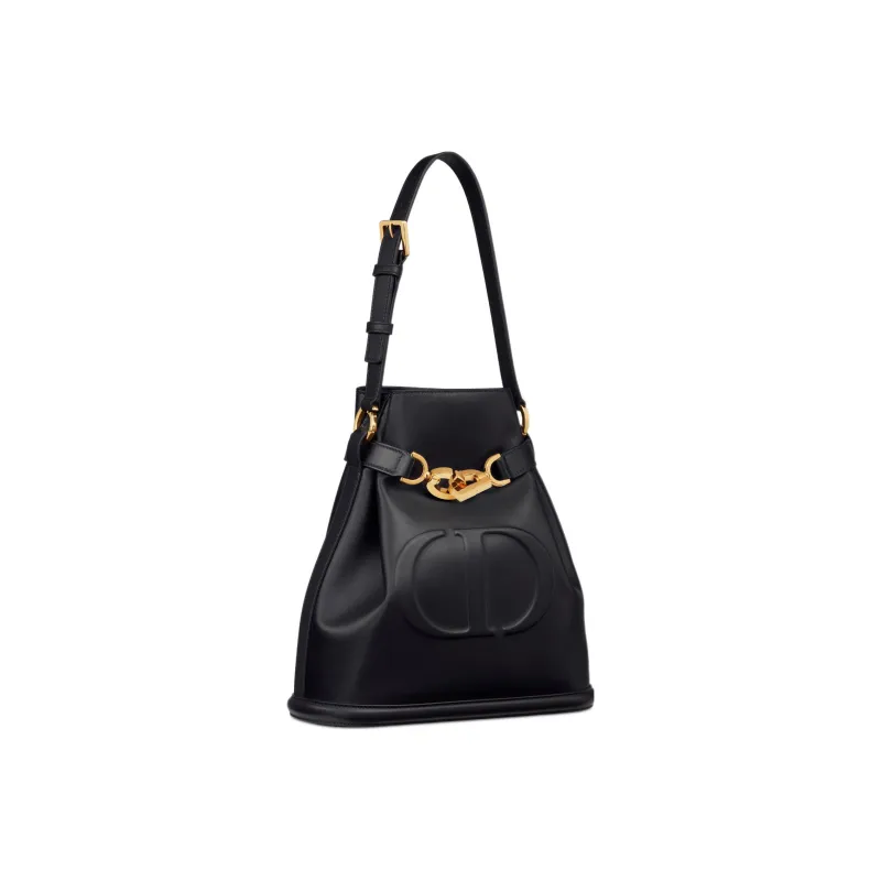 DIOR C'est Dior Old Cow Leather Bucket Bag, Handbag, Shoulder Bag Women's Black-1