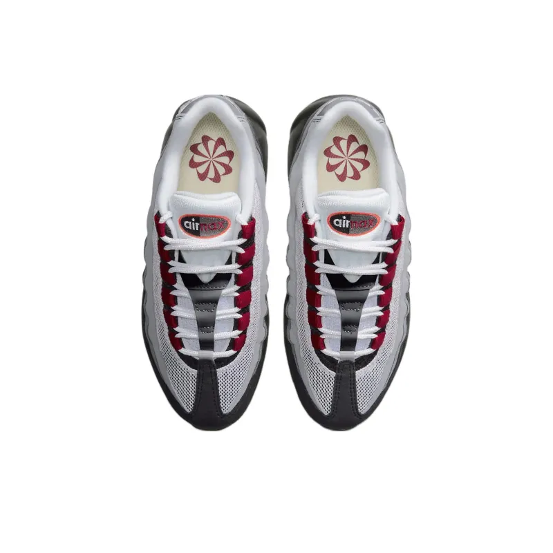 Nike Air Max 95 Cushioning, Wear Resistant Low Top Kids Lifestyle Shoes Black Gray Teenagers-3