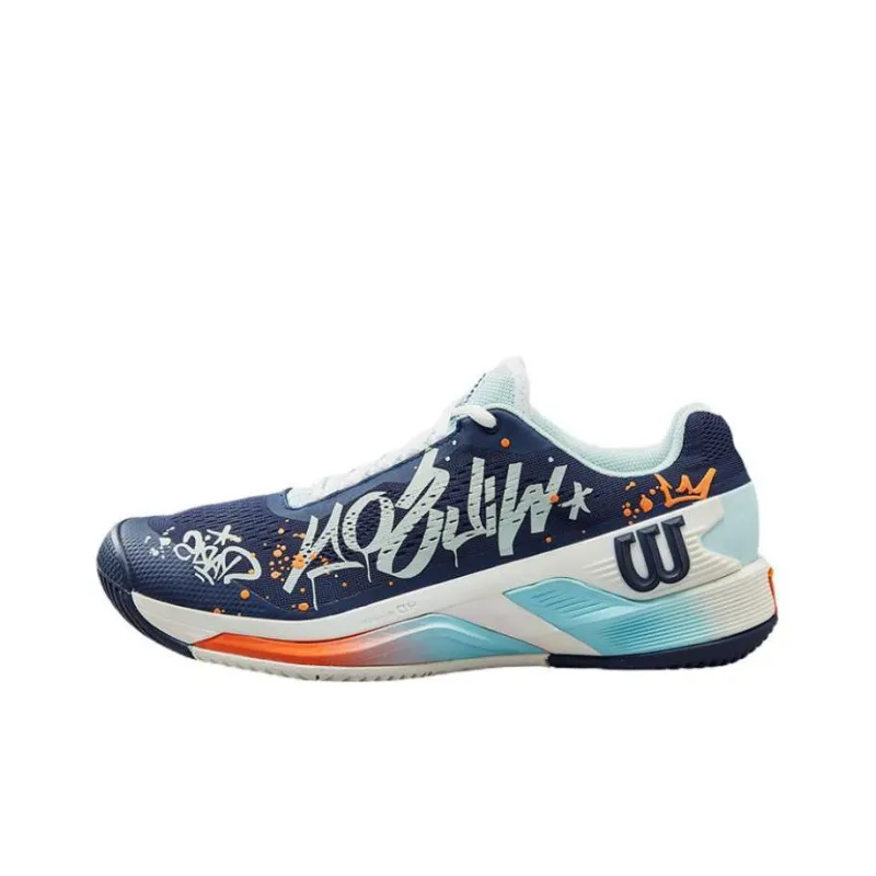 HOPE x Wilson Rush Pro Abrasion Resistant Low Top Tennis Shoes Unisex White Blue-0