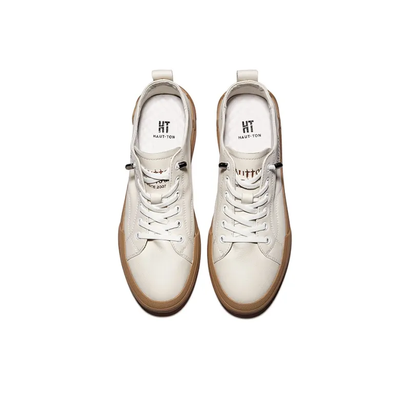Hautton Jeans Stylish Skateboarding Shoes Men's White-3