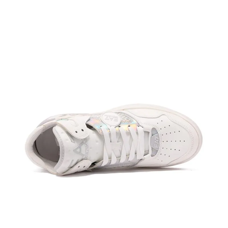 EMPORIO ARMANI EA7 Stylish Skateboarding Shoes Unisex White Red Black-4