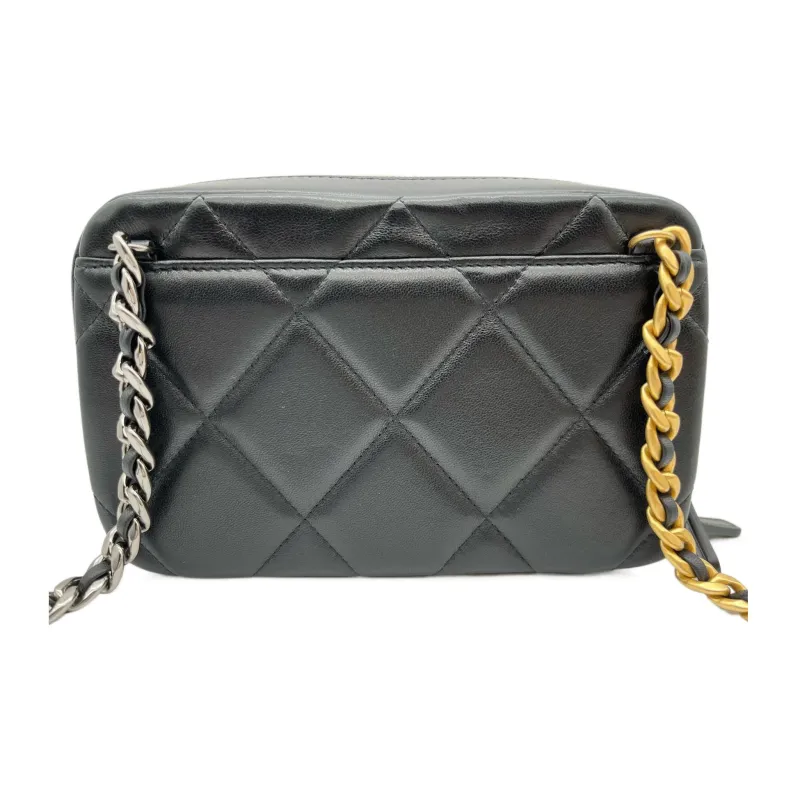 CHANEL 19Bag Sheepskin Camera Bag, Shoulder Bag, Crossbody Bag Women's Black-2