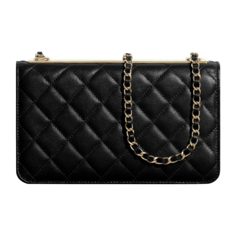 CHANEL Trendy CcWOC Lambskin Chain Wallet, Shoulder Bag, Crossbody Bag Regular Women's Black-1