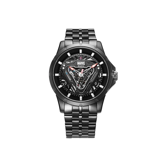MARVEL Energy Collection Mechanical Movement Stainless Steel Strap Watch Men's Watches Black Dial 6070XIN-1