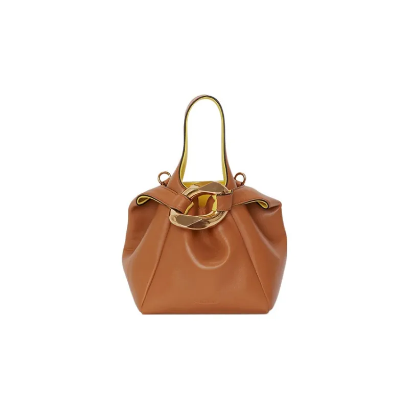 JW Anderson Full Grain Lambskin Shoulder Bag, Crossbody Bag, Handbag Women's Umber-0