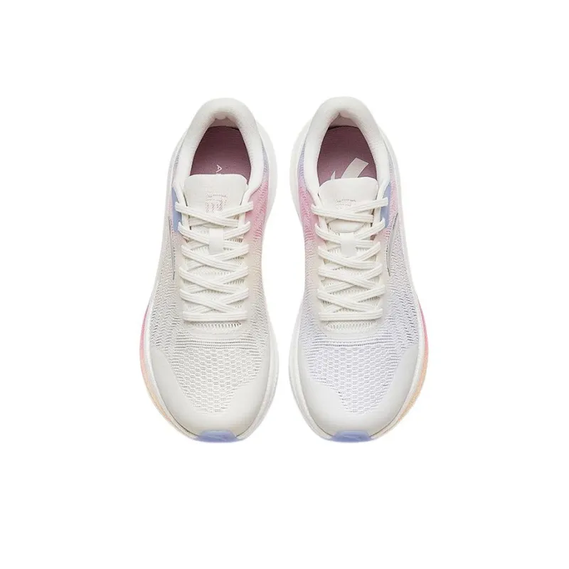 Anta Champion Series Anti Slip Wear Resistant Low Top Running Shoes Women's White Blue Pink-1