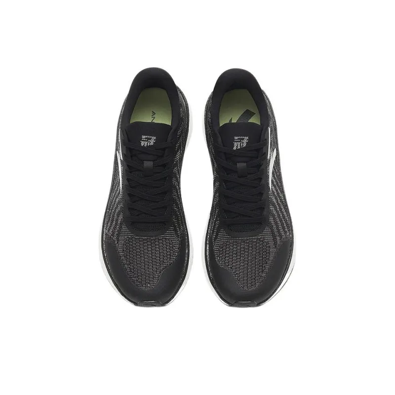 Anta Champion Series Cushioned Slip Resistant Low Top Running Shoes Men's Black Silver-1
