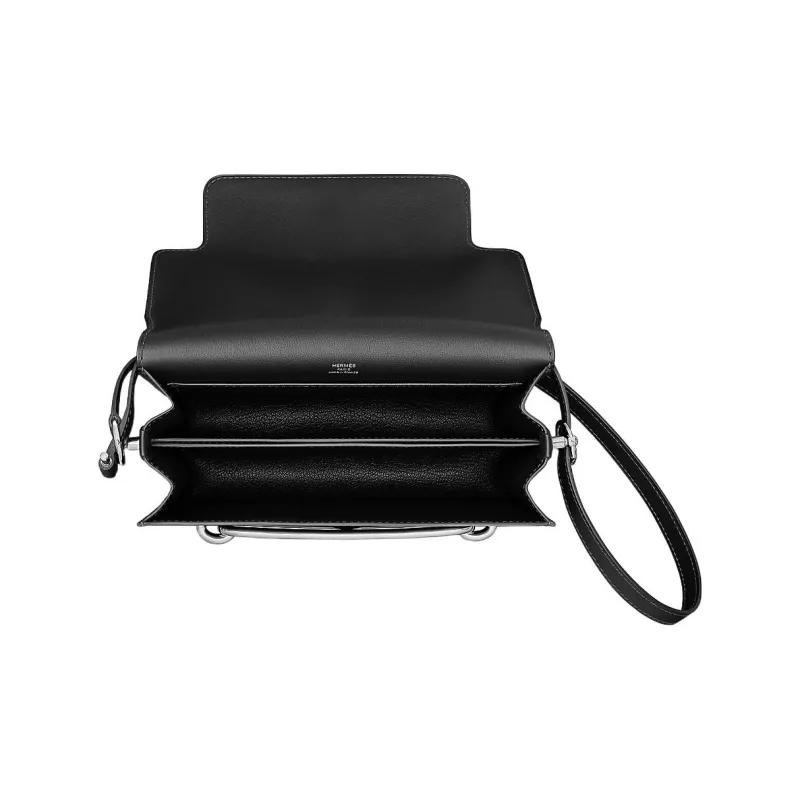 HERMES Roulis Calfskin Pig Nose Bag Shoulder Bag Crossbody Bag Women's 89 Noir Black-3