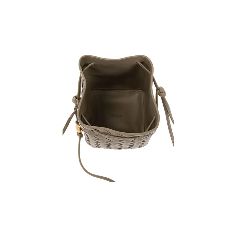 Bottega Veneta Sheepskin Bucket Bags Shoulder Bag Crossbody Bag Women's Light Brown-3