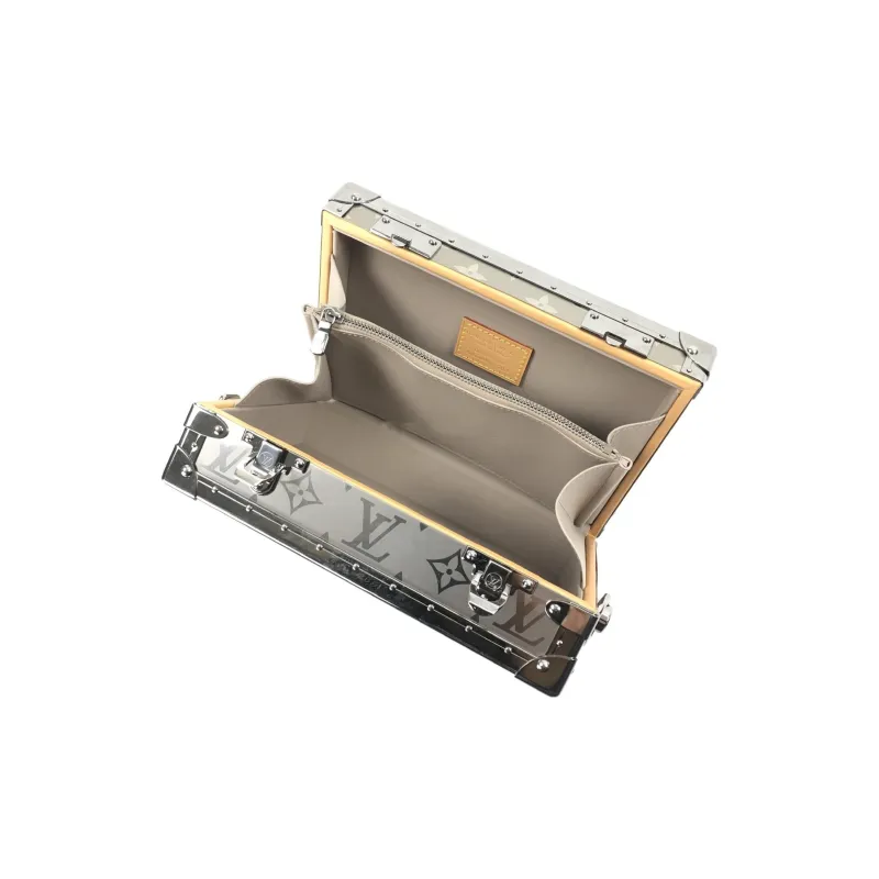 LOUIS VUITTON Clutch Box Monogram Titanium Silver-3