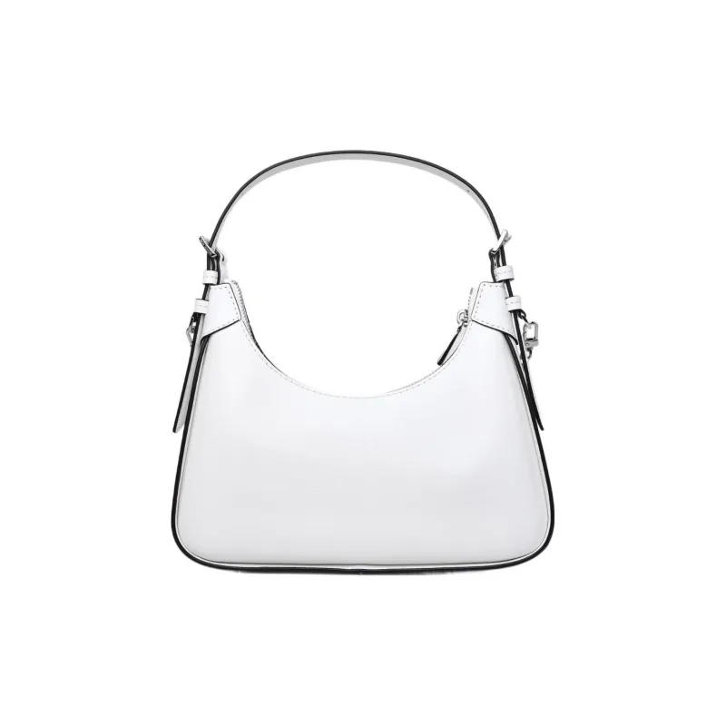 MICHAEL KORS Wilma Leather Shoulder Bag, Crescent Bag, Handbag, Shoulder Bag Women's White-2