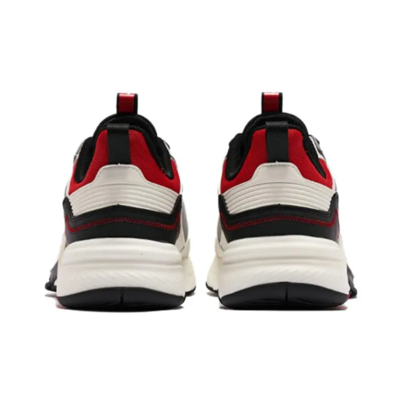 QIAODAN Gladiator 1.0 Anti Slip Wear Resistant Low Top Running Shoes Men's White Black Red-3