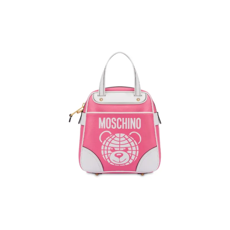 MOSCHINO Cotton Shoulder Bag, Crossbody Bag, Handbag Women's Pink-0