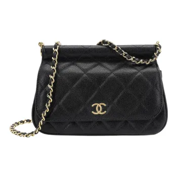 CHANEL Grain Calfskin Crossbody Bag, Shoulder Bag Women's Black