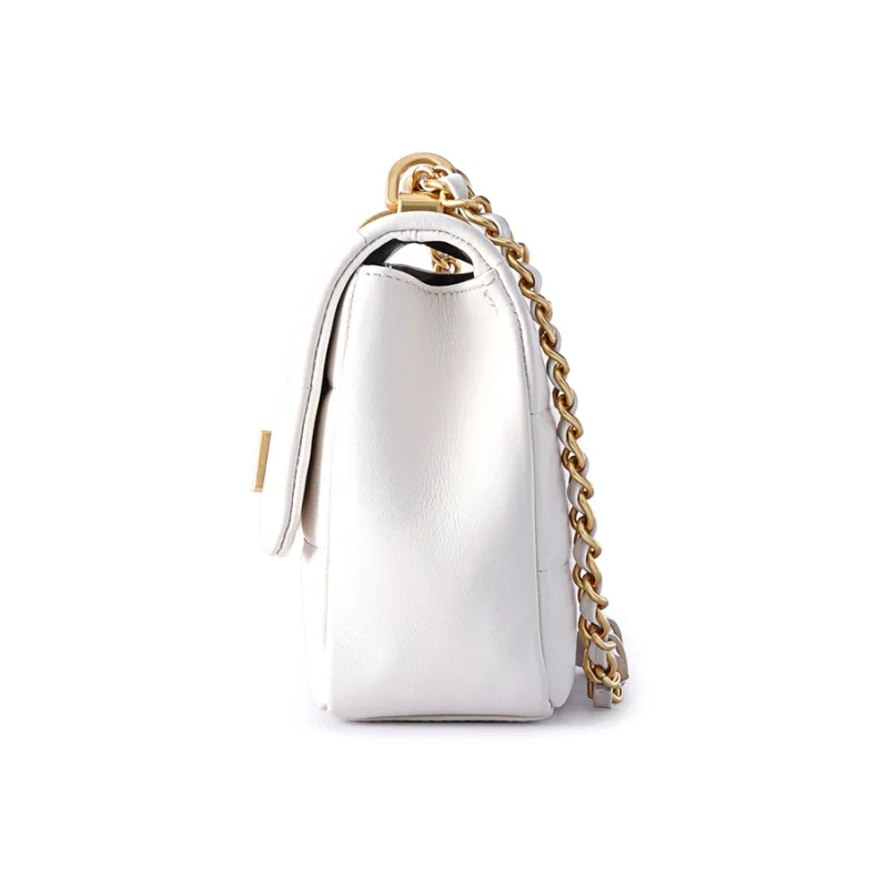 FION Genuine Leather Chain Small Square Bag, Shoulder Bag, Crossbody Bag Women's-9