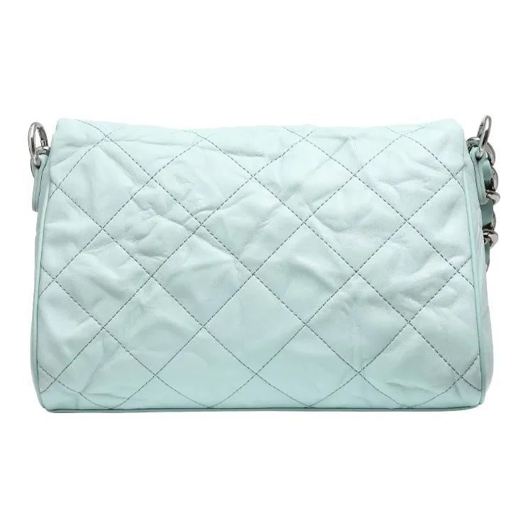 VANESSA HOGAN Cow Leather Commuter Bag Shoulder Bag Medium Size Women's Ecru/Black/Light Blue-2