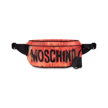 MOSCHINO Calfskin Shoulder Bag Backpack Fanny Pack Regular Women's Orange