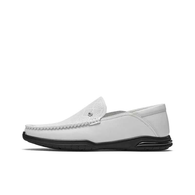 HARSON Dress Shoes Men Low Top Black/White-4