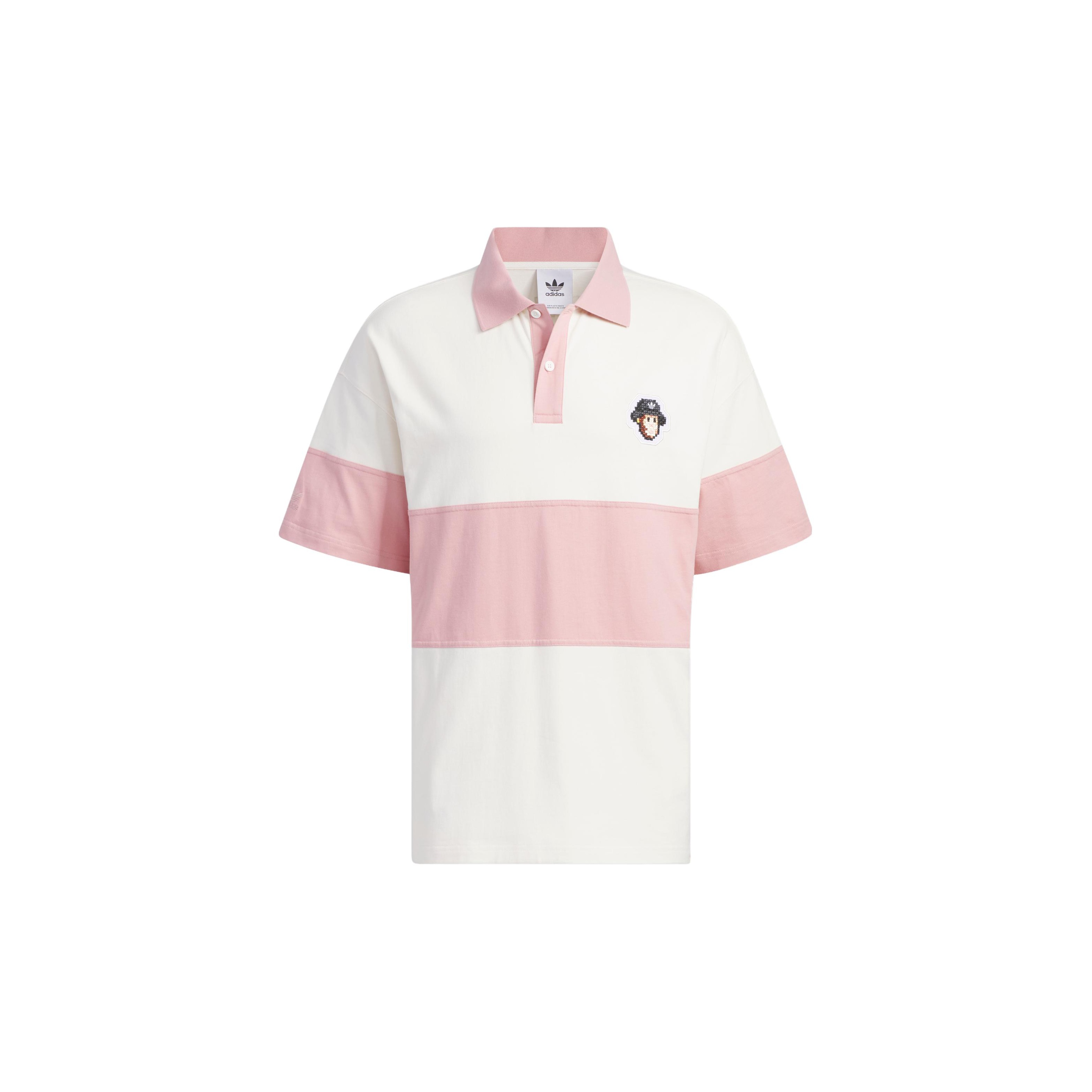 Tシャツ・カットソー adidas originals Monkey Kingdom Polo T-Shirt - PINK Adidas Originals Monkey Kingdom Polo Shirt Men's Pink White