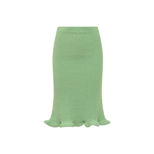 JIL SANDER Ruffled Cotton-gaufré Midi Skirt