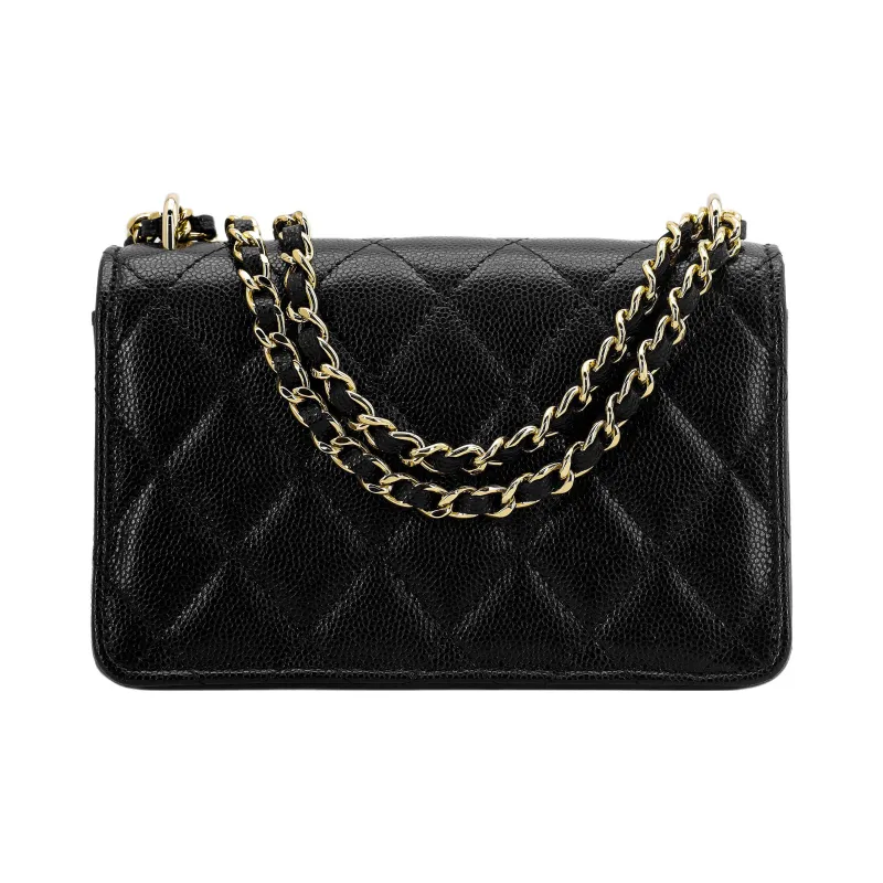 CHANEL Mini Wallet On Chain With Bag Charm Black-2