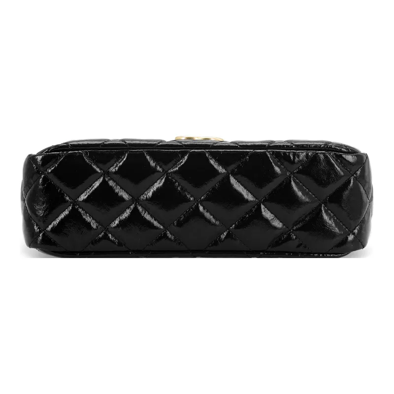 CHANEL 23C Spring HOBO Calfskin Hippie Bag, Shoulder Bag, Crossbody Bag Medium Size Women's Black-4