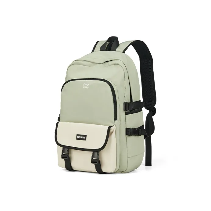 KEYSTREET Fabric Travel Bags Backpack Regular Unisex Ecru/Black/Light Green/Blue-14