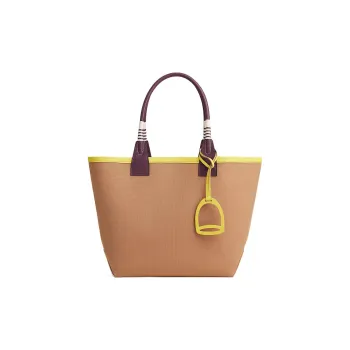 HERMES Steeple Canvas With Swift Calfskin Canvas Bag Handbags Women's Maraschino Tea/Blackcurrant/Lime