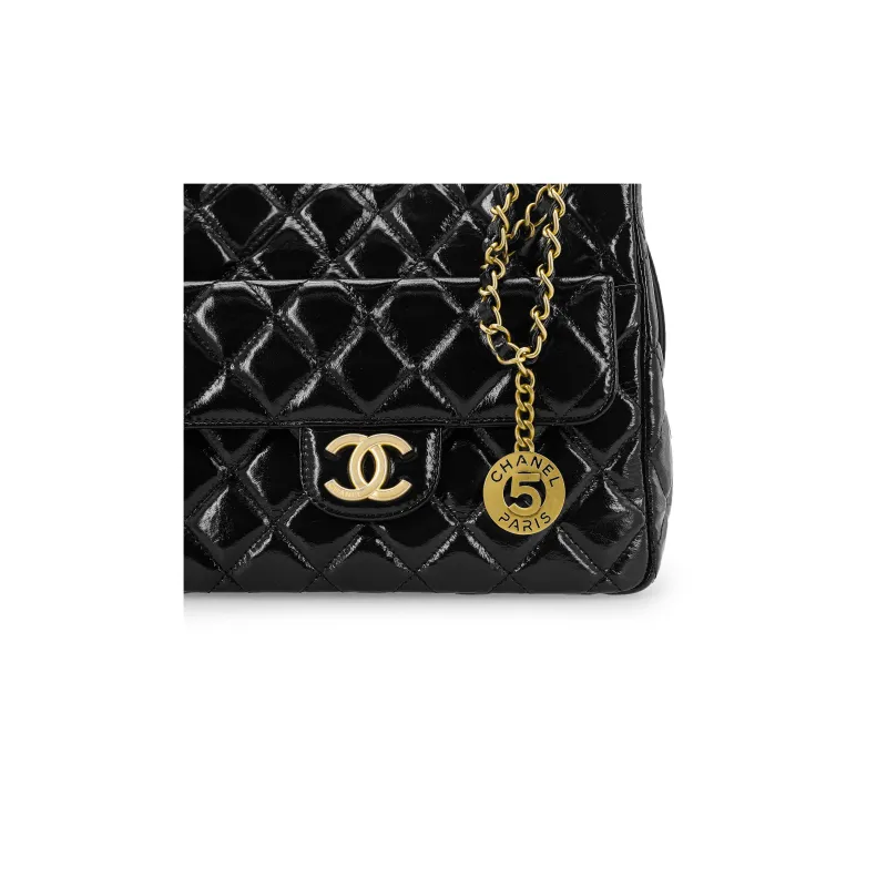 CHANEL 23C Spring HOBO Calfskin Hippie Bag, Shoulder Bag, Crossbody Bag Medium Size Women's Black-5