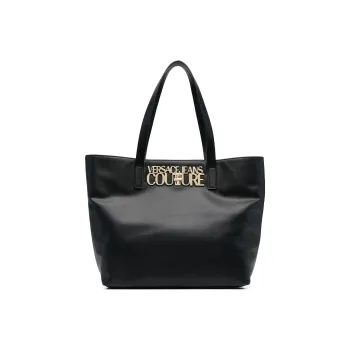 VERSACE JEANS COUTURE Polyester Tote Bag, Shopping Bag, Shoulder Bag, Handbag Regular Women's Black