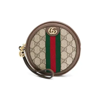 GUCCI Ophidia Canvas Wrist Bag Portable Clutch Coin Purse Women's Ebony