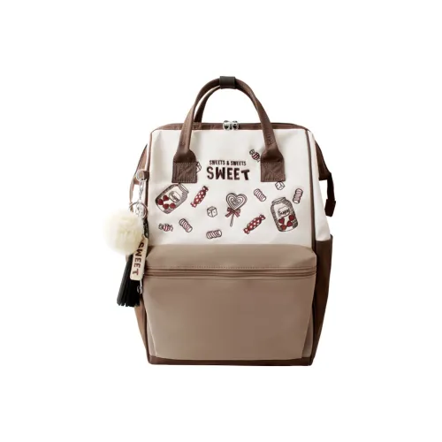 FLOWER PRINCESS Backpacks Coffee