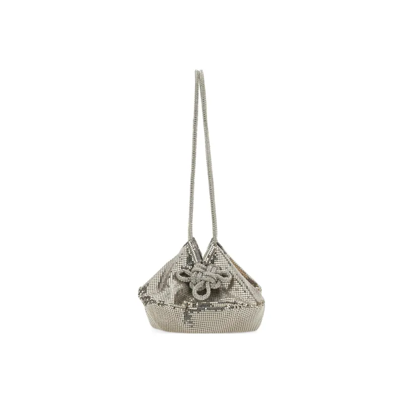 KARA Crystal Portable Crossbody Bag Shoulder Bag Women's Silver-3