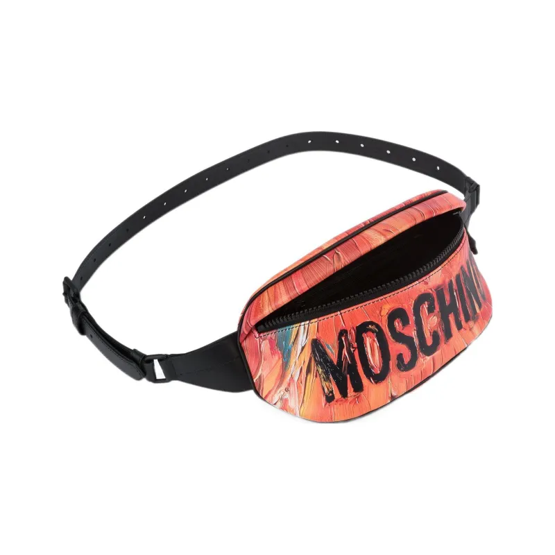 MOSCHINO Calfskin Shoulder Bag Backpack Fanny Pack Regular Women's Orange-1