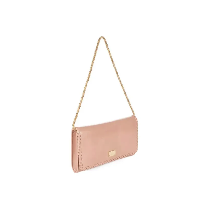 Elisabetta Franchi Leather One Shoulder Crossbody Clutches Regular Women's Pink-1