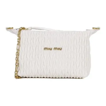 MIU MIU Sheepskin Portable Crossbody Bag Shoulder Bag Women's White