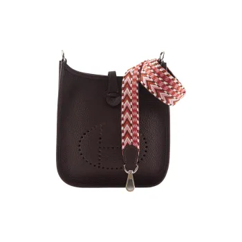 HERMES Evelyne Cow Leather Shoulder Bag Crossbody Bag Mini Women's Saddle Red
