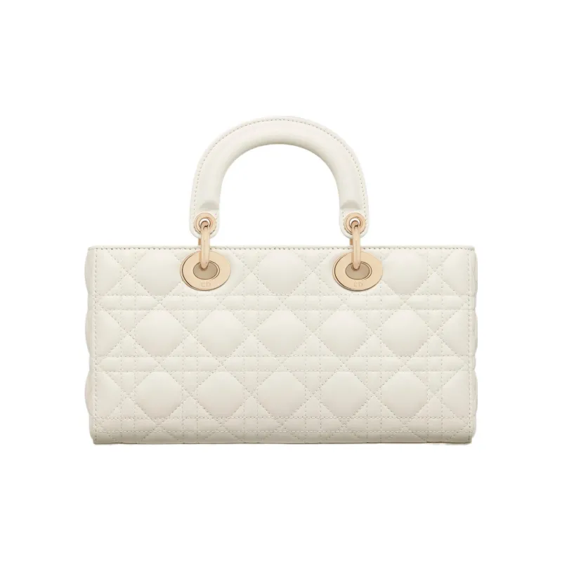 DIOR Lady D JOY Sheepskin Lady Dior Bag, Shoulder Bag, Crossbody Bag, Handbag Medium Size Women's White-4
