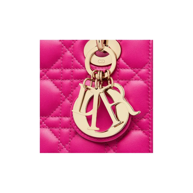 DIOR Lady DiorMy ABCDior Lambskin Shoulder Bag Crossbody Bag Handbag Small Size Women's Rose Red-3