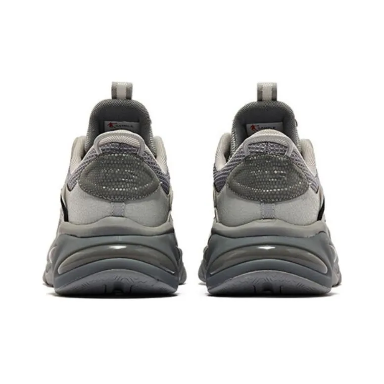 QIAODAN Anti Slip Wear Resistant Low Top Sports Casual Shoes Men's Silent Gray-3