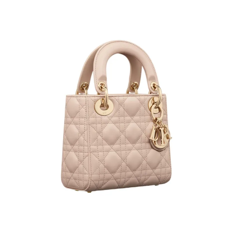 DIOR Lady Dior Thin Sheepskin Dior Bag Shoulder Bag Crossbody Bag Handbag Mini Women's Caramel Beige-1