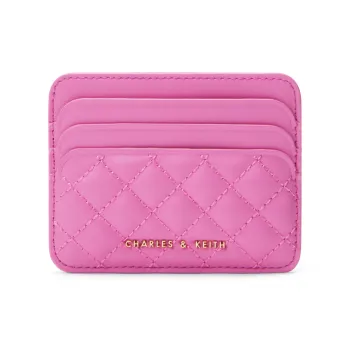 CHARLES&KEITH PU Leather Card Holder Mini Women's Black/Pink/Mint Green