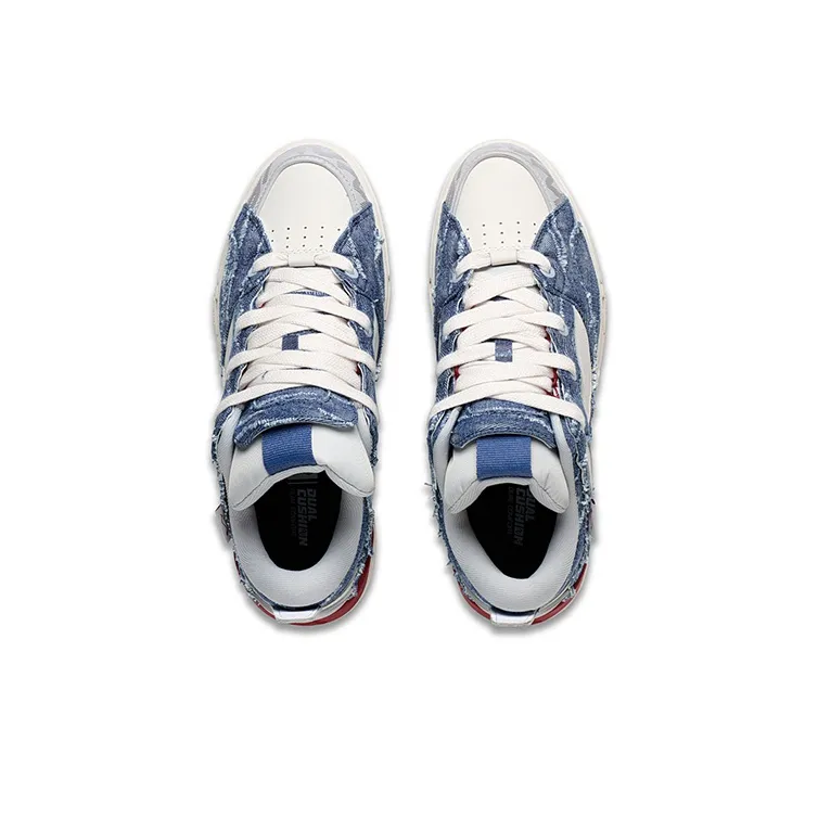 LiNing Wave Pro GOLDEN Low Top Skateboard Shoes Men's Blue White-3
