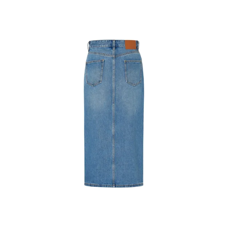 MO&CO Denim Long Skirts Women's Denim Blue-1