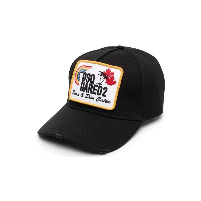 DSQUARED 2 Logo Embroidered Distressed Trucker Cap-1