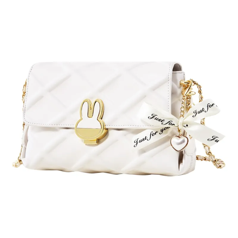 Miffy PU Shoulder Bags With Chain Crossbody Bags Regular Women's White/Black-1